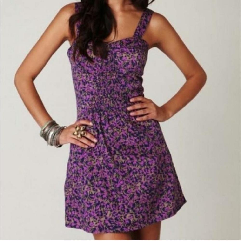 Free People Floral “Overall” mini dress